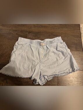 wild fable Light Blue & White Striped High-Waist Women’s Shorts